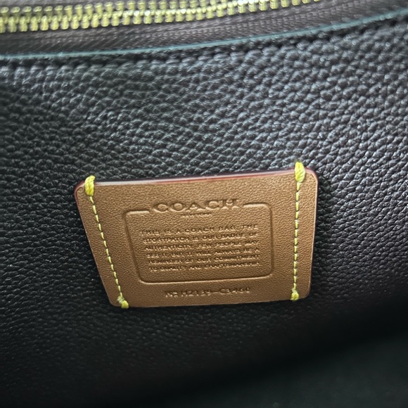 Coach Tote Bag in black and tan leather. - Picture 2 of 8